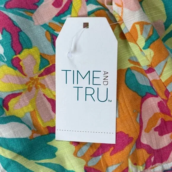 Time and Tru Floral V-Neck Midi Dress: NWT - Picture 6 of 7